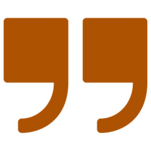 Stylized orange quotes symbol